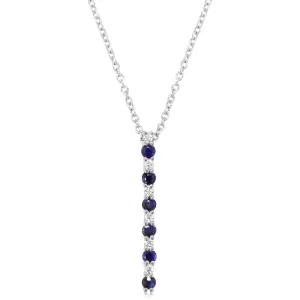 14K White Gold Sapphire/Diamond Pendant