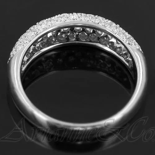 14K White Solid Gold Womens Diamond Wedding Band 1.03 Ctw
