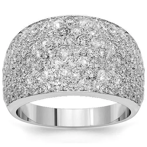 14K White Solid Gold Womens Diamond Wedding Ring Band 2.79 Ctw