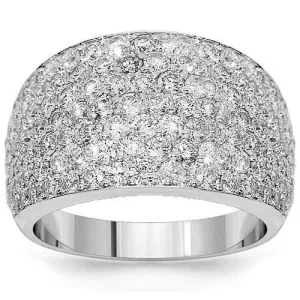 14K White Solid Gold Womens Diamond Wedding Ring Band 2.79 Ctw
