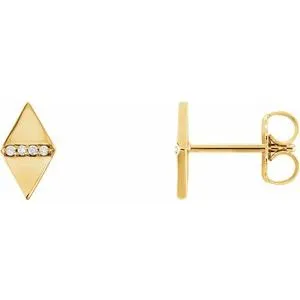 14K Yellow .025 CTW Diamond Geometric Earrings