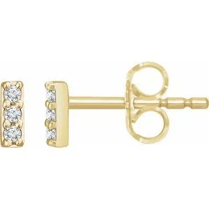 14K Yellow .05 CTW Diamond Bar Earrings