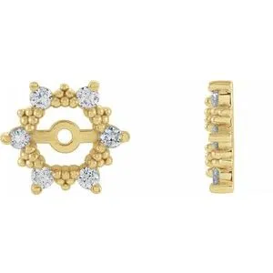 14K Yellow 1/4 CTW Diamond Earring Jackets with 4.5mm ID