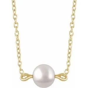 14K Yellow Freshwater Cultured Pearl 16-18" Necklace