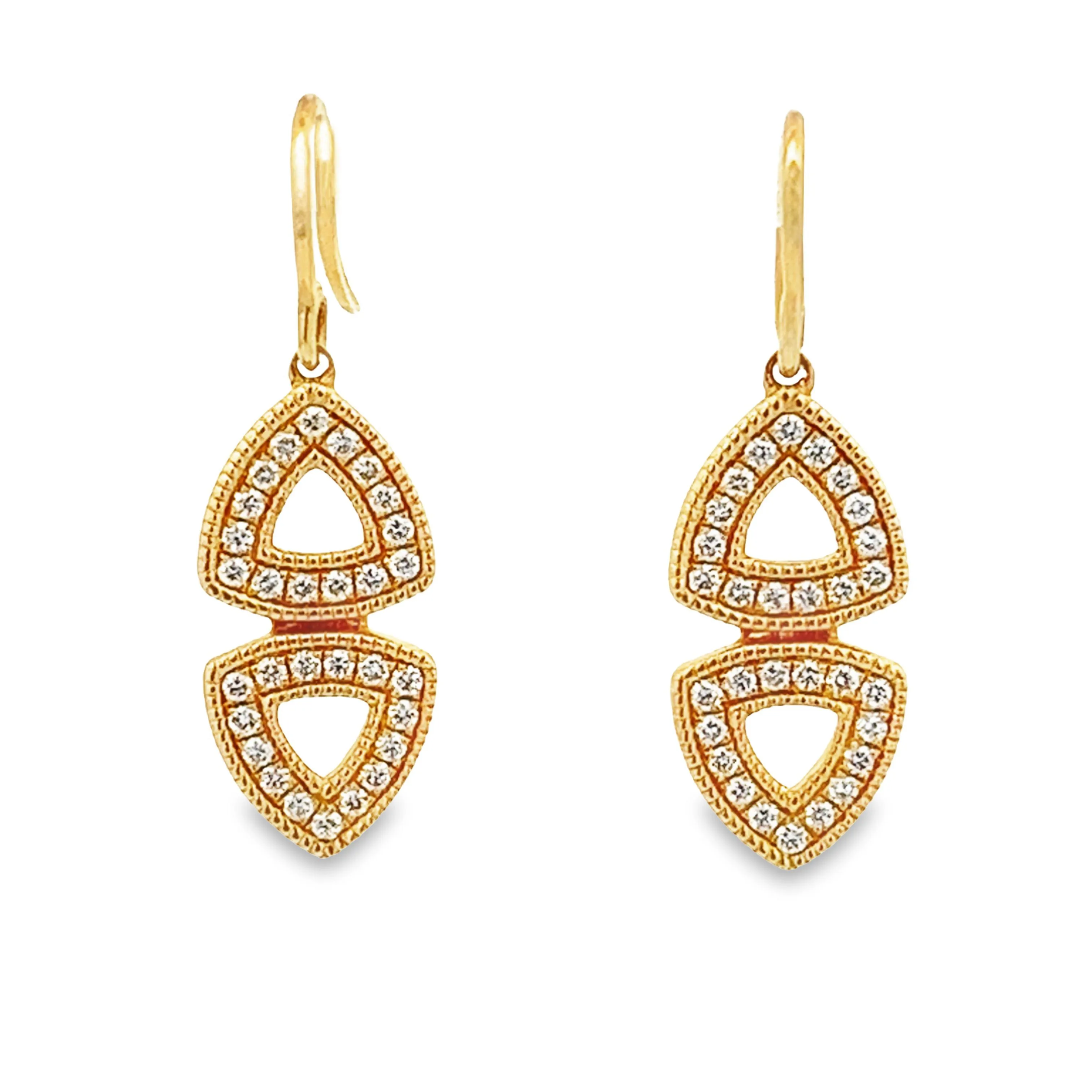 14k Yellow Gold Diamond Earrings