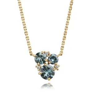 14K Yellow Gold Montana Sapphire/Diamond Neckpiece