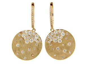 14K Yellow Natural Diamond Dangle Earrings