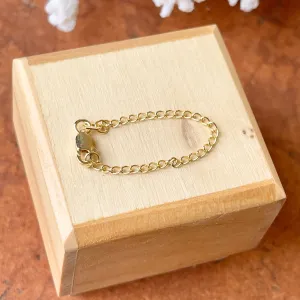 14KT Yellow Gold Double Curb Chain Necklace Extender Safety Chain 3"