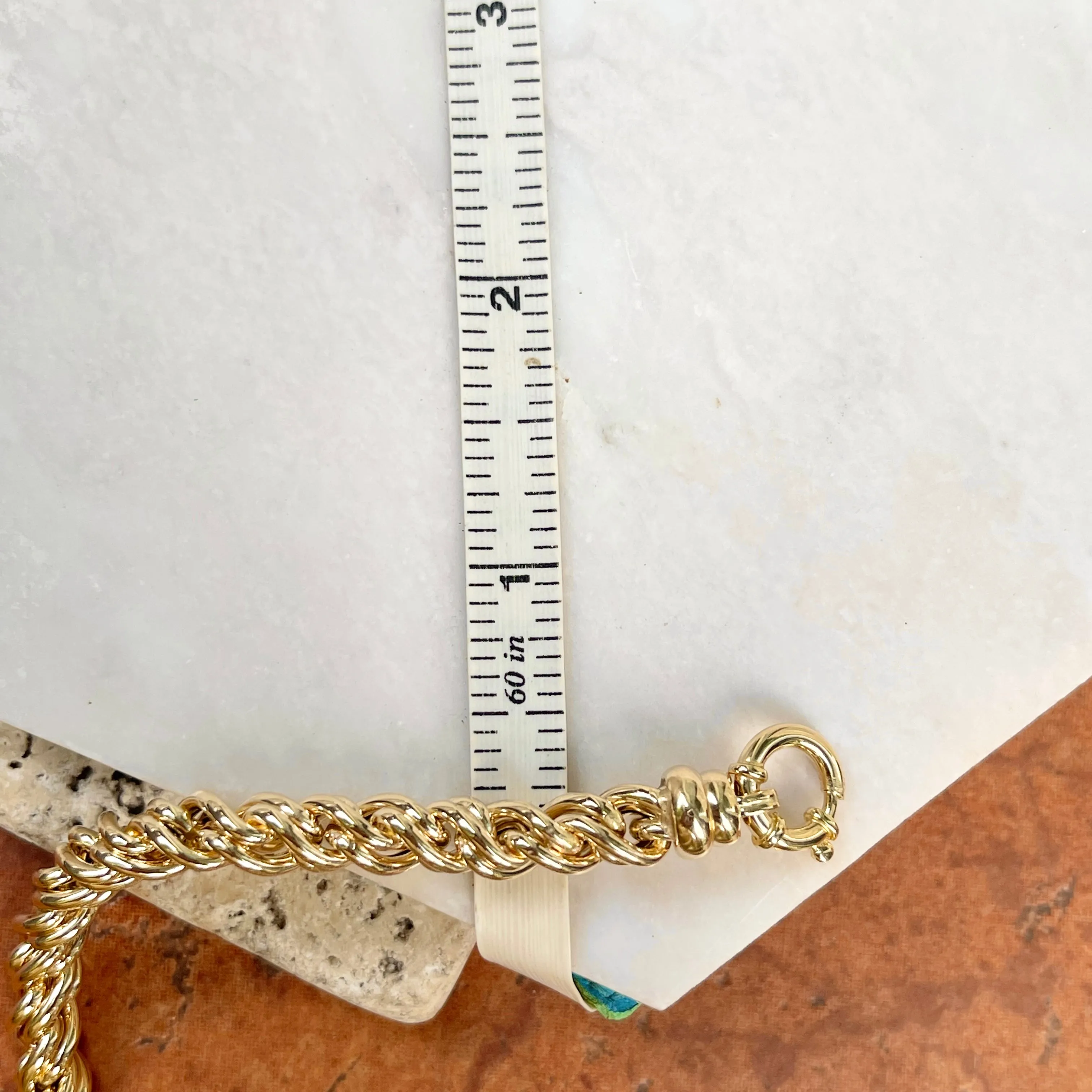 14KT Yellow Gold Intertwined Rounded Chain Link Bracelet