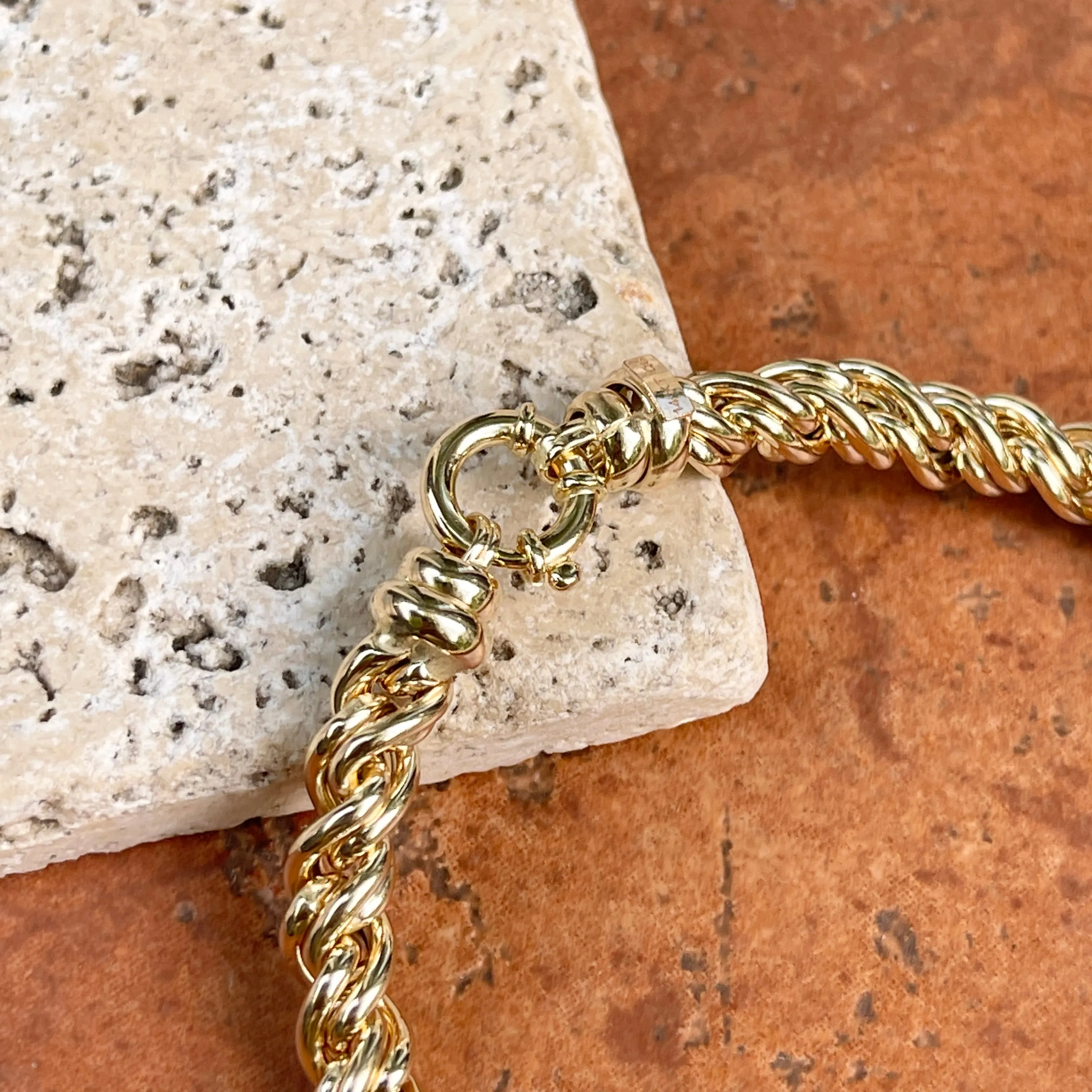 14KT Yellow Gold Intertwined Rounded Chain Link Bracelet