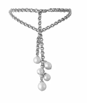 156-01-S | TURKISH SILVER w/ WHITE WILD PEARL WATERFALL