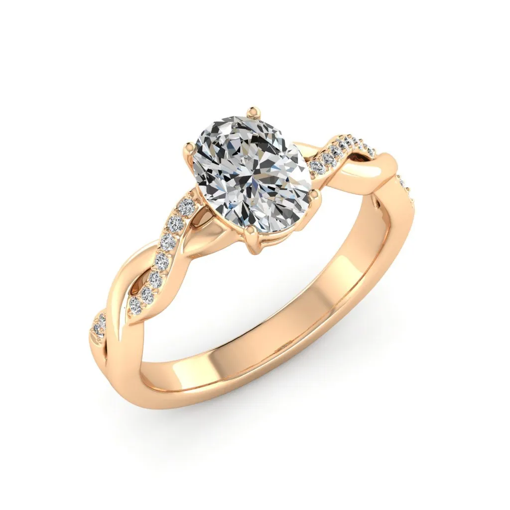 1.59 d.e.w cts Claudia Moissanite Ring