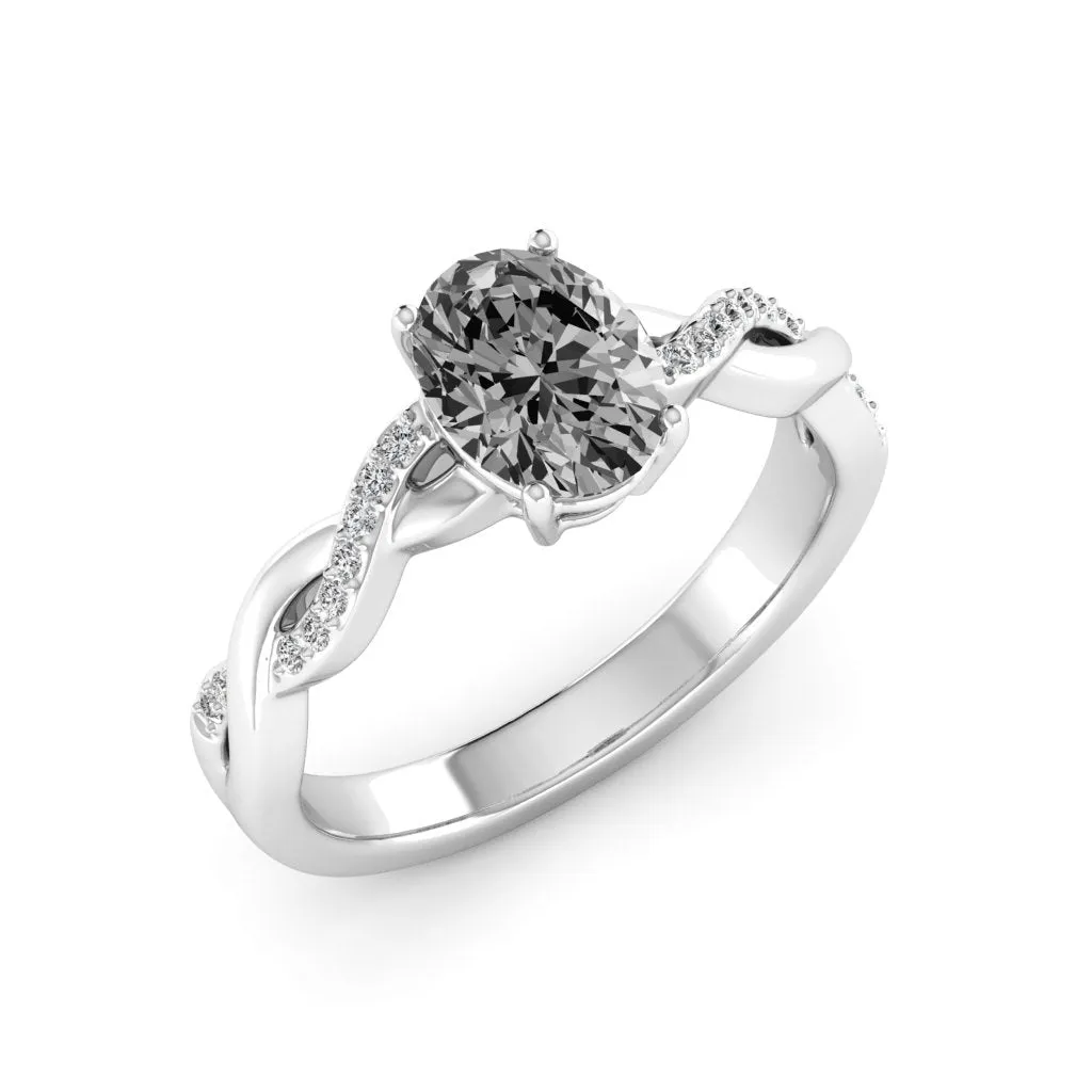 1.59 d.e.w cts Claudia Moissanite Ring