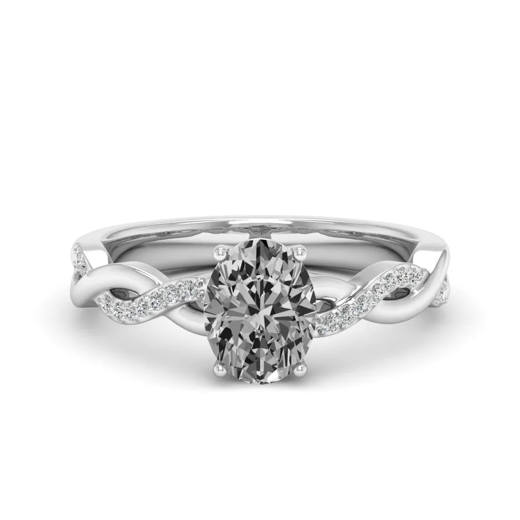 1.59 d.e.w cts Claudia Moissanite Ring