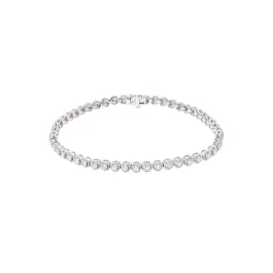 18 Karat White Gold Diamond Bezel Tennis bracelet