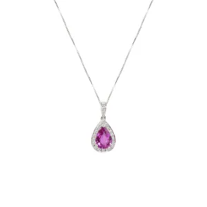 18 Karat White Gold Pear Shaped Pendant