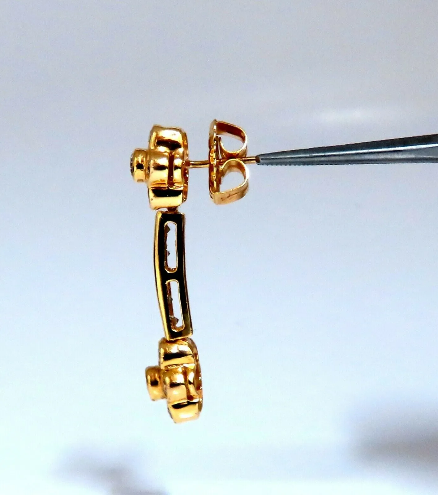 1.80ct Natural Round Diamond mini hoop earrings 14kt yellow gold Dime