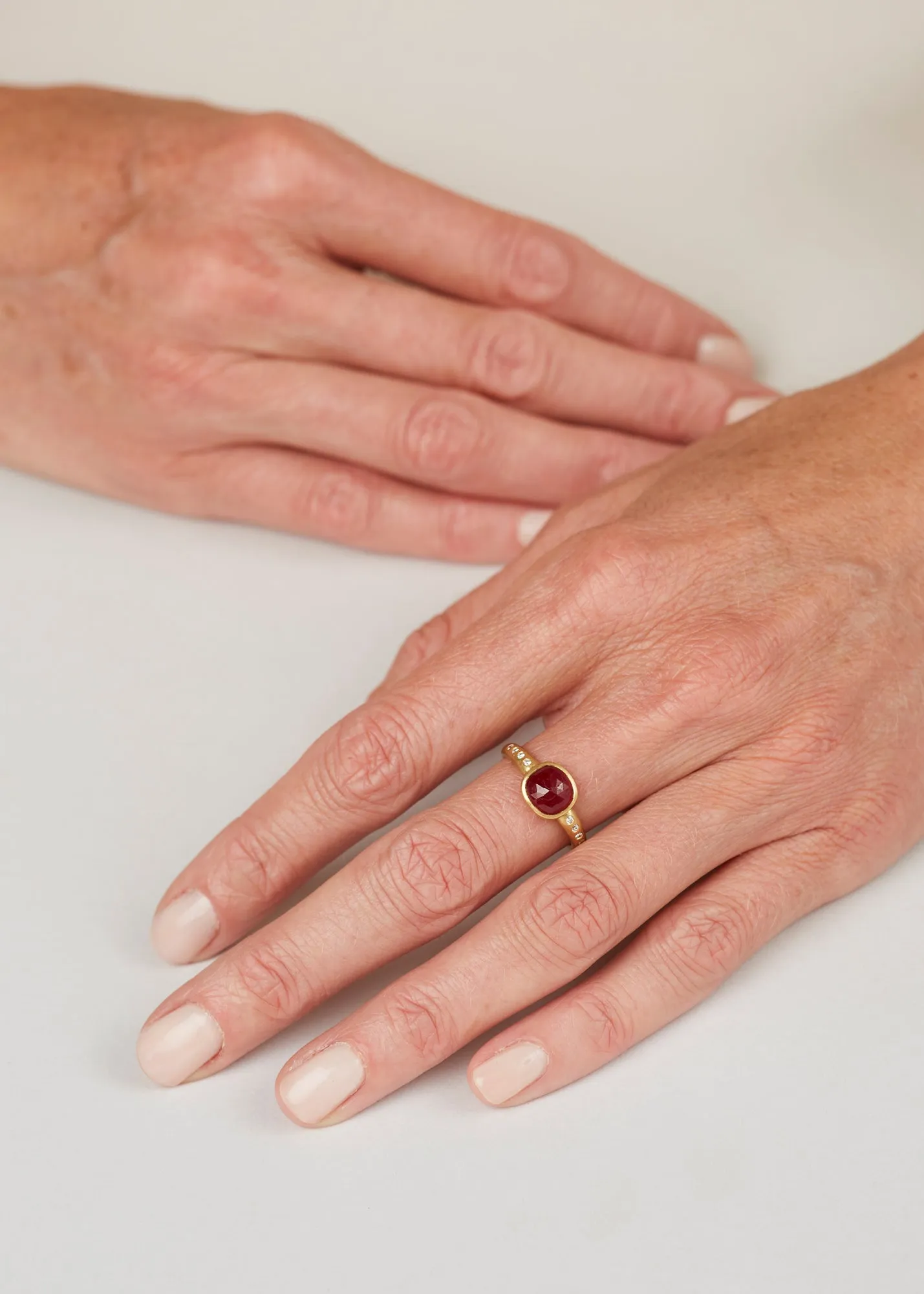 1.81cts Rose Cut Ruby Ring