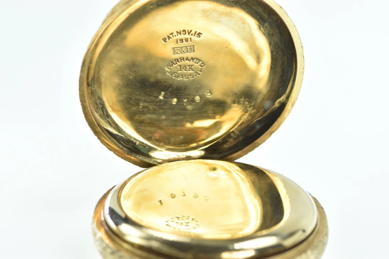 1885 M W Monogram Diamond Elgin Watch Pocket Watch