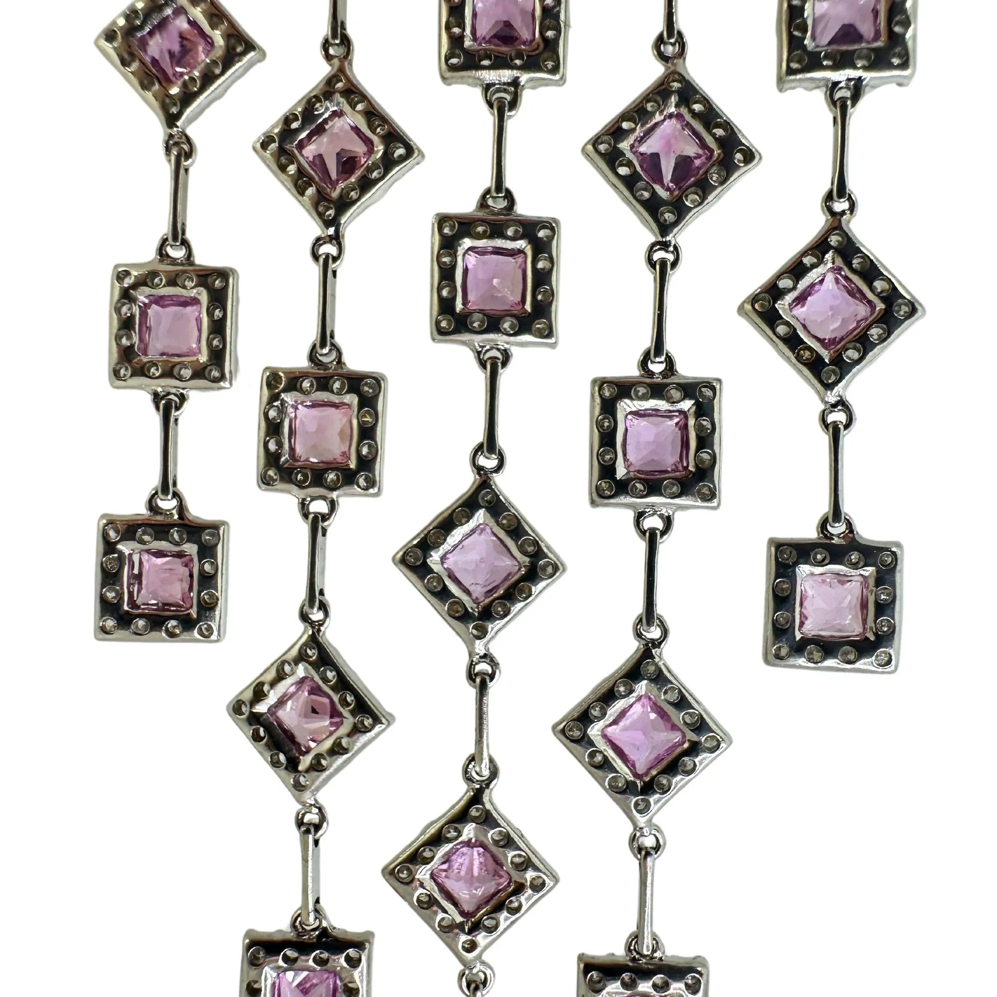 18k Diamond and Pink Sapphire Necklace