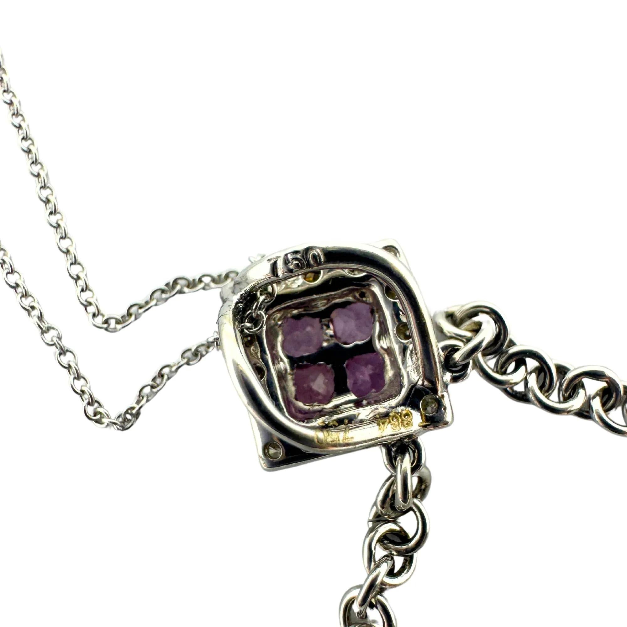 18k Diamond and Pink Sapphire Necklace