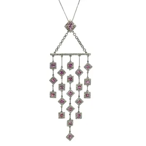18k Diamond and Pink Sapphire Necklace