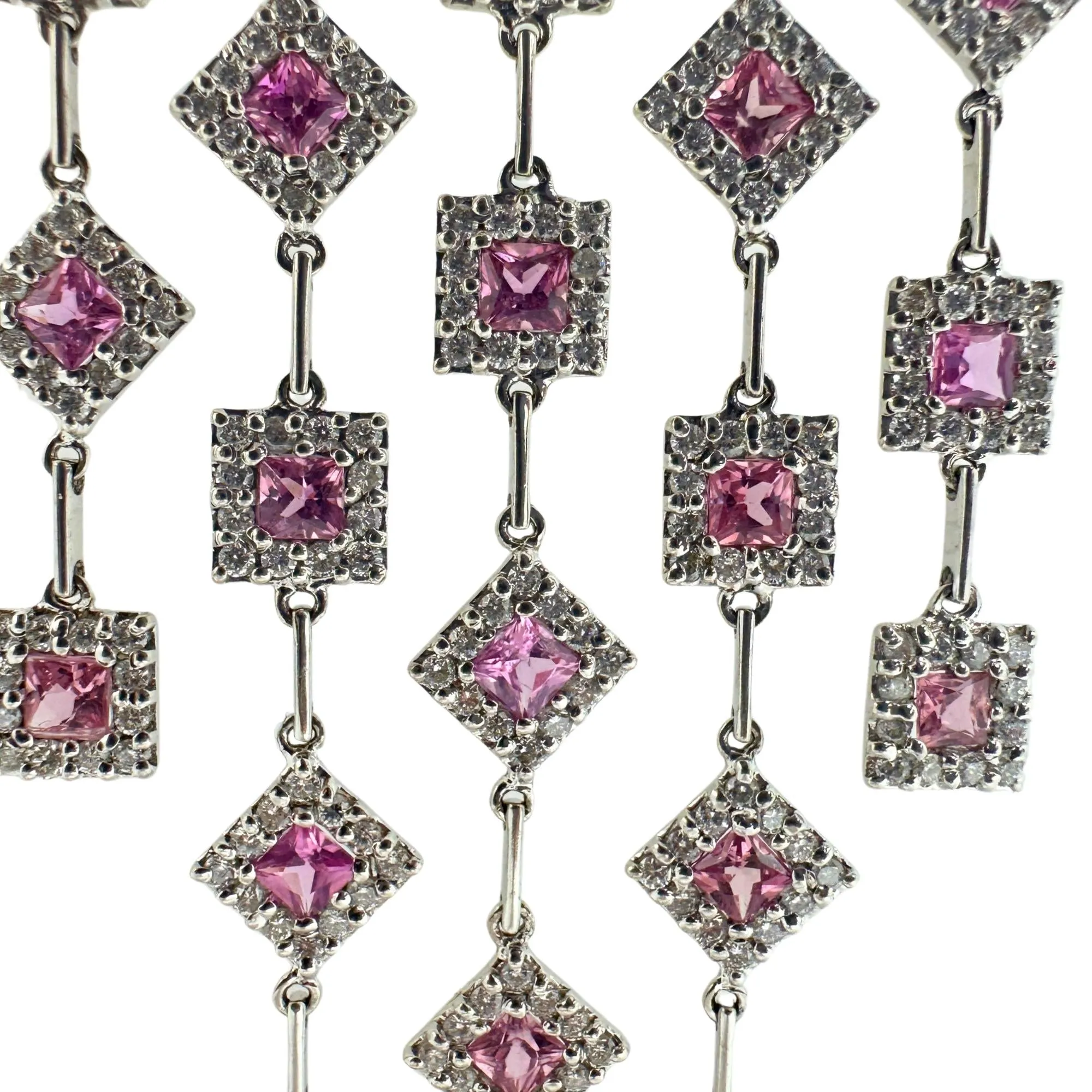 18k Diamond and Pink Sapphire Necklace