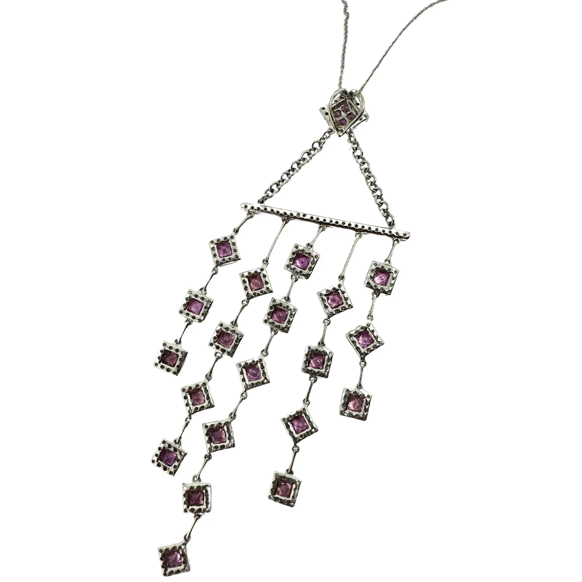 18k Diamond and Pink Sapphire Necklace