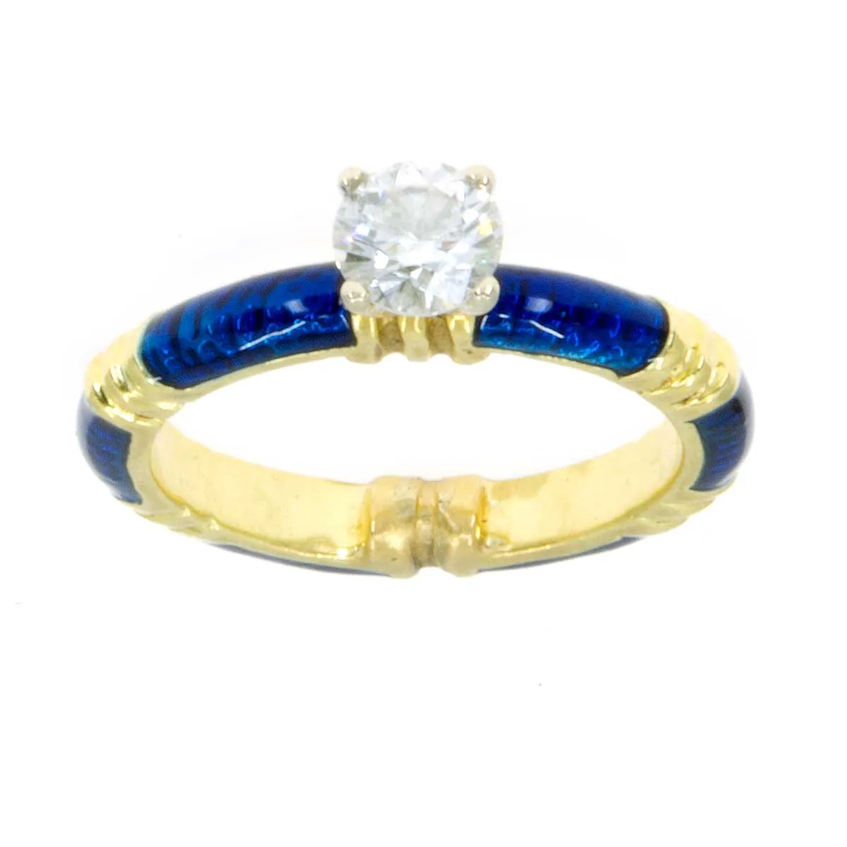 18k Enamel & Diamond Bridal Set