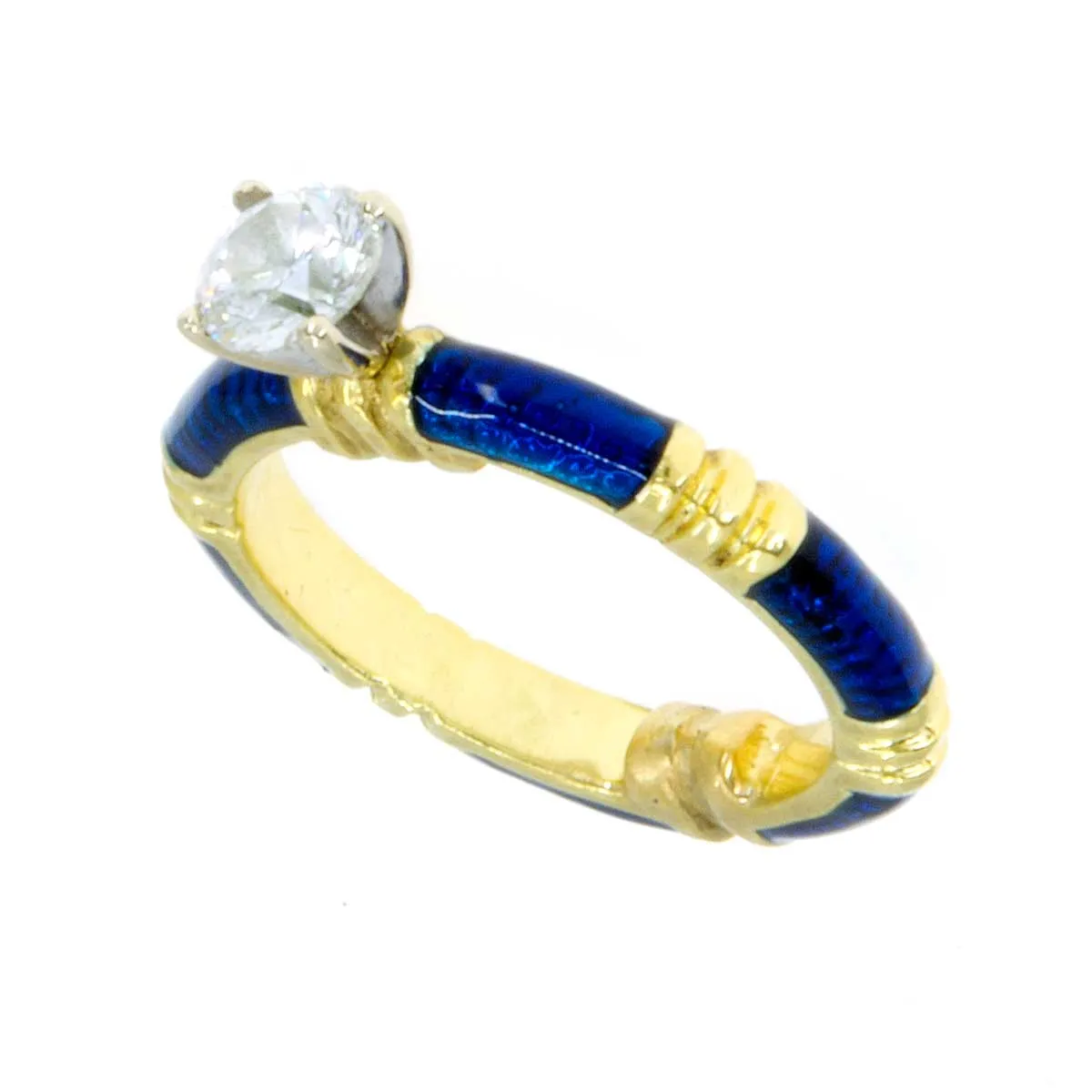 18k Enamel & Diamond Bridal Set