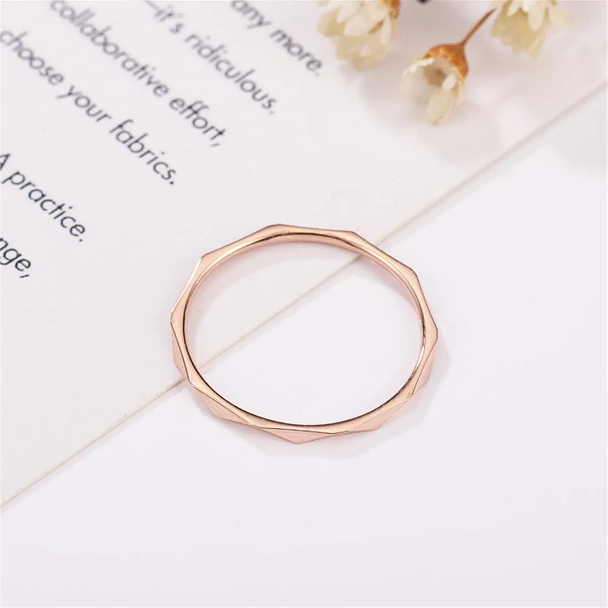 18K Rose Gold-Plated Cut Band