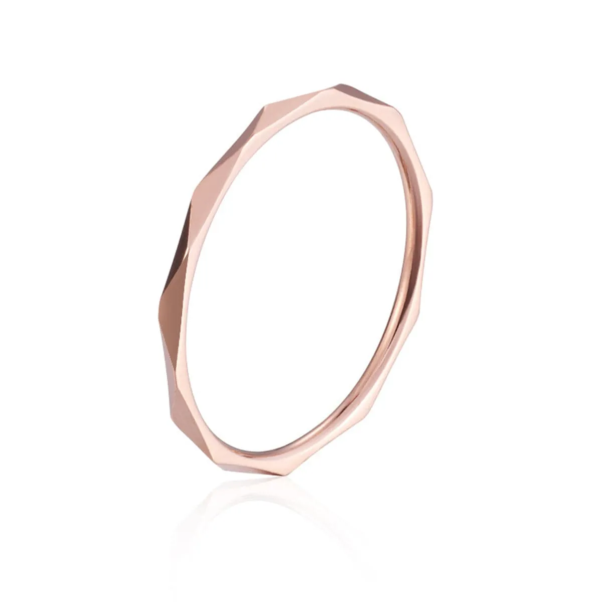 18K Rose Gold-Plated Cut Band