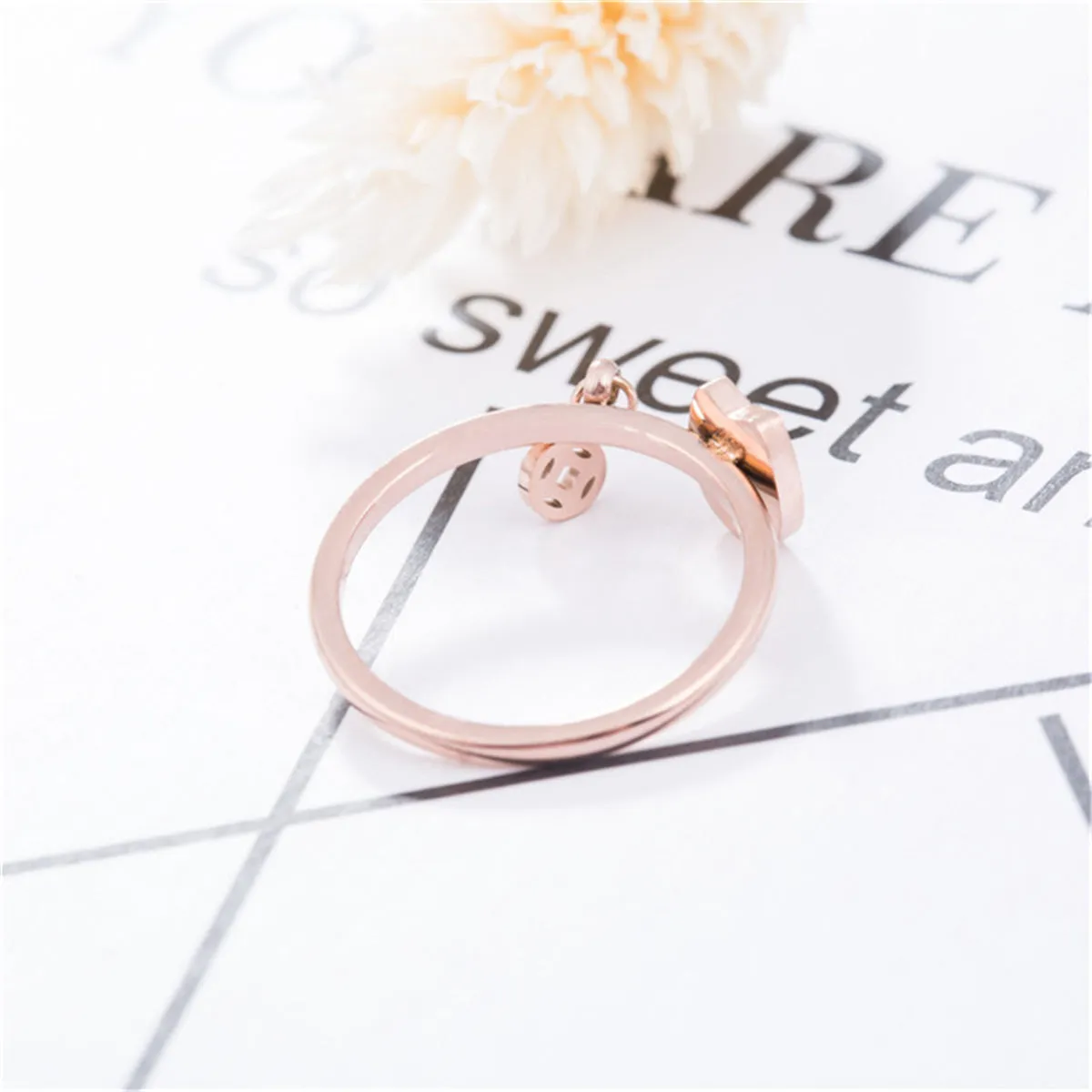 18K Rose Gold-Plated Kitty & Coin Ring