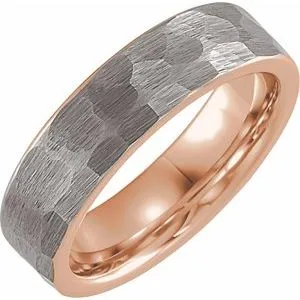 18K Rose Gold PVD Tungsten 6 mm Band Size 12.5