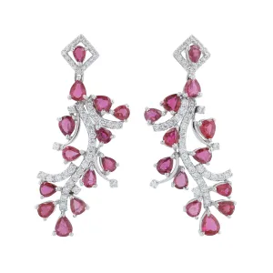 18K WG 7.22 CTW Ruby Earrings