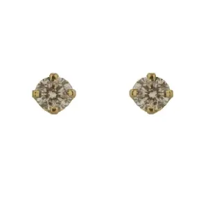 18K Yellow Gold 0.10 ct twt Diamond Screwback Earrings 