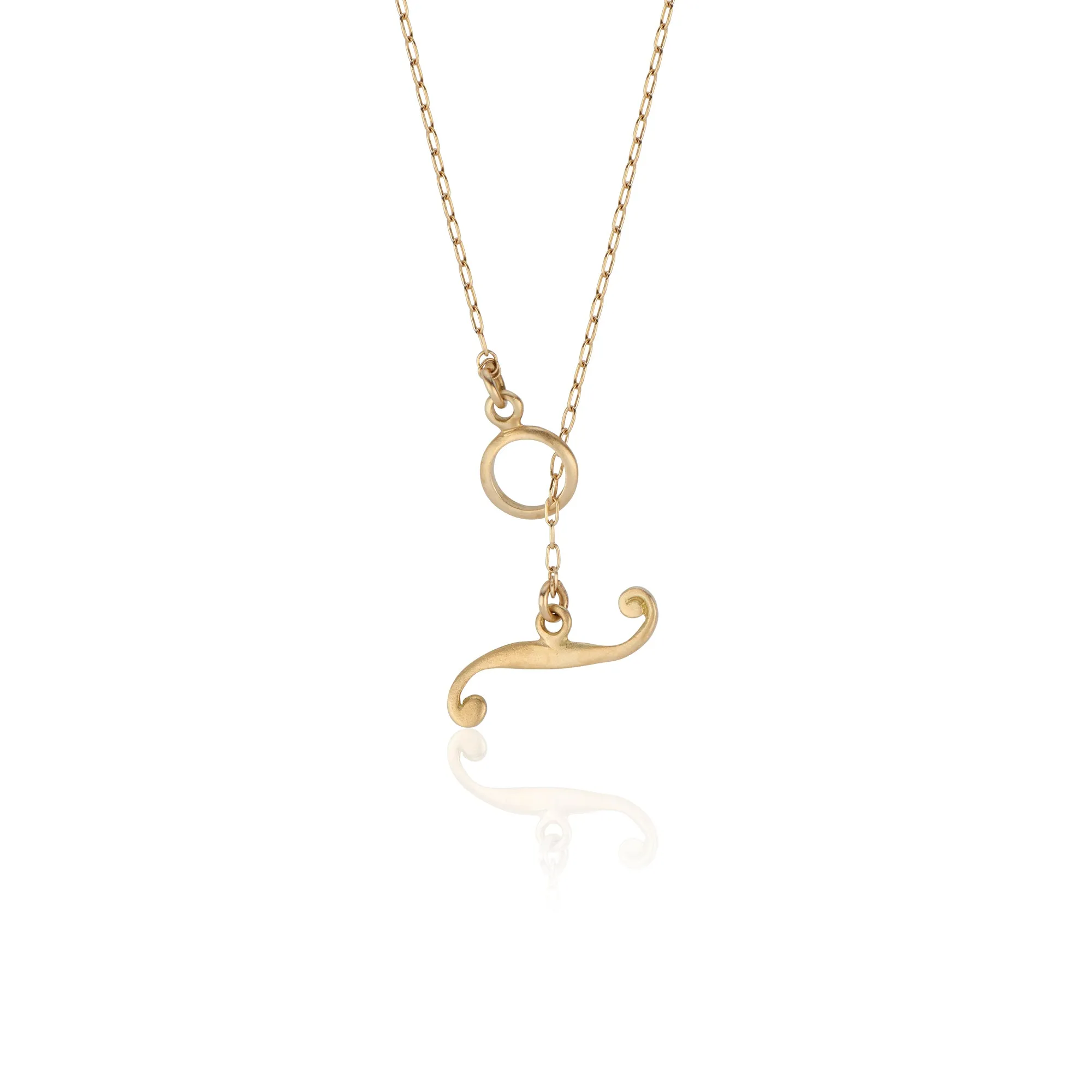 18k Yellow Gold Pendant Necklace with Blue Sapphire Teardrops and Canary Diamonds