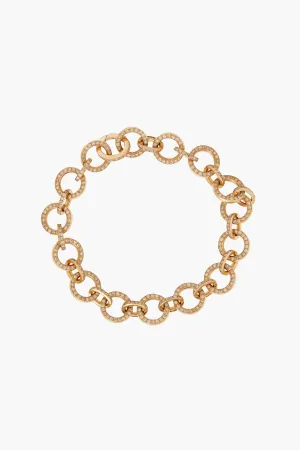 18K Yellow Gold Round Link Diamond Bracelet