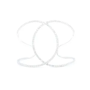 18kt White Gold Diamond Double Circle Bangle