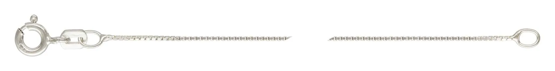 18" 012 (0.65mm) DC Box Chain, Sterling Silver. Made in USA. #501470218D