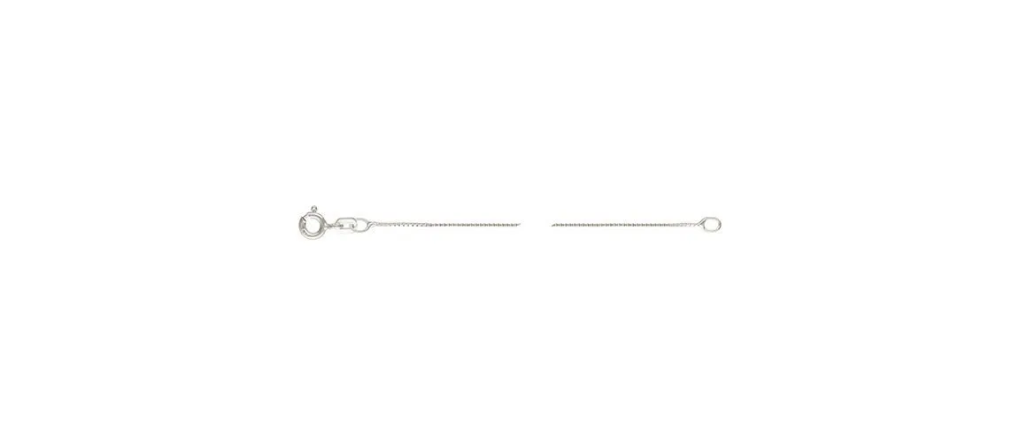 18" 012 (0.65mm) DC Box Chain, Sterling Silver. Made in USA. #501470218D