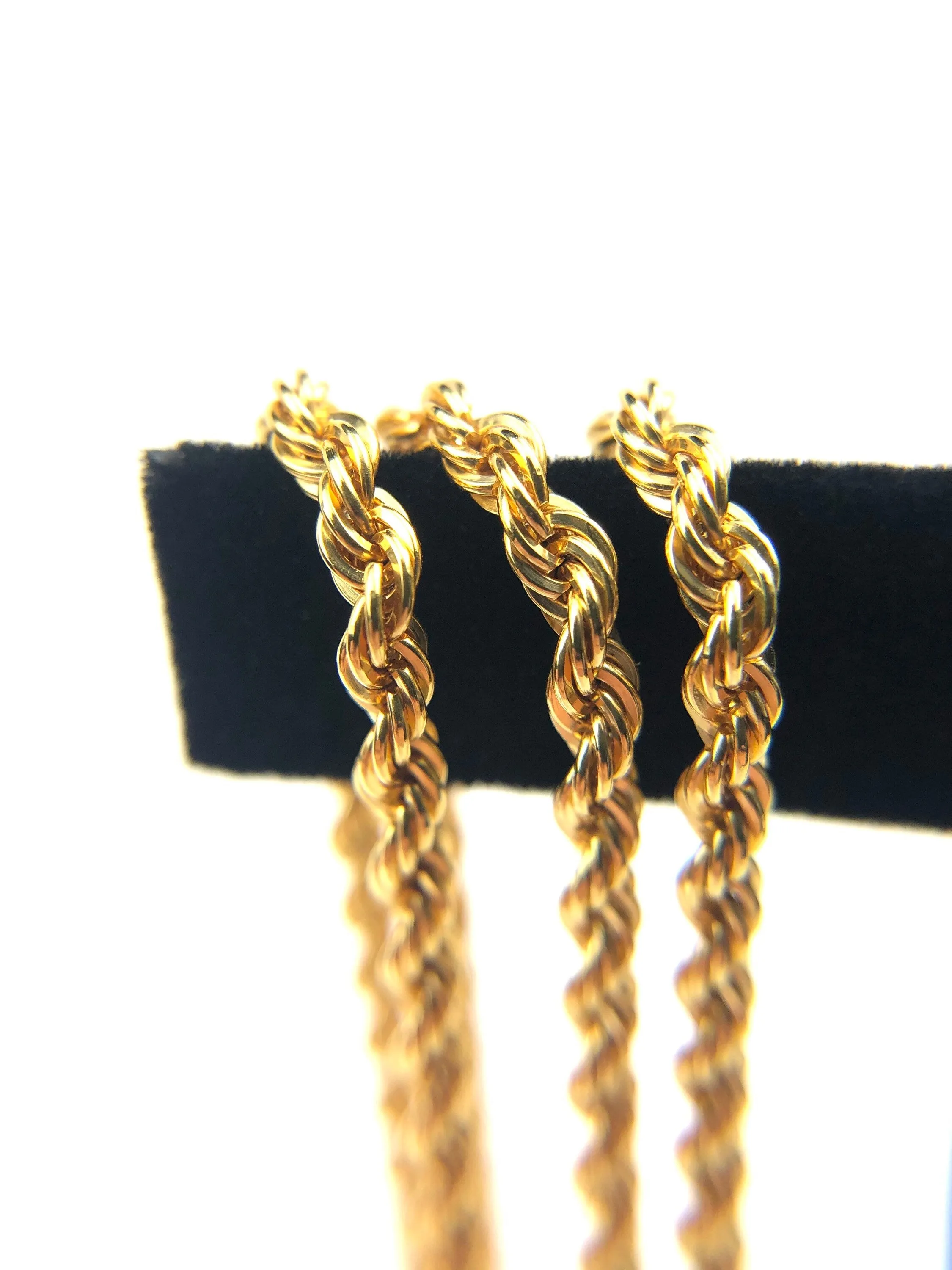 18", 20", 22" 14K Gold Fill French Rope Chain Necklaces, 3mm