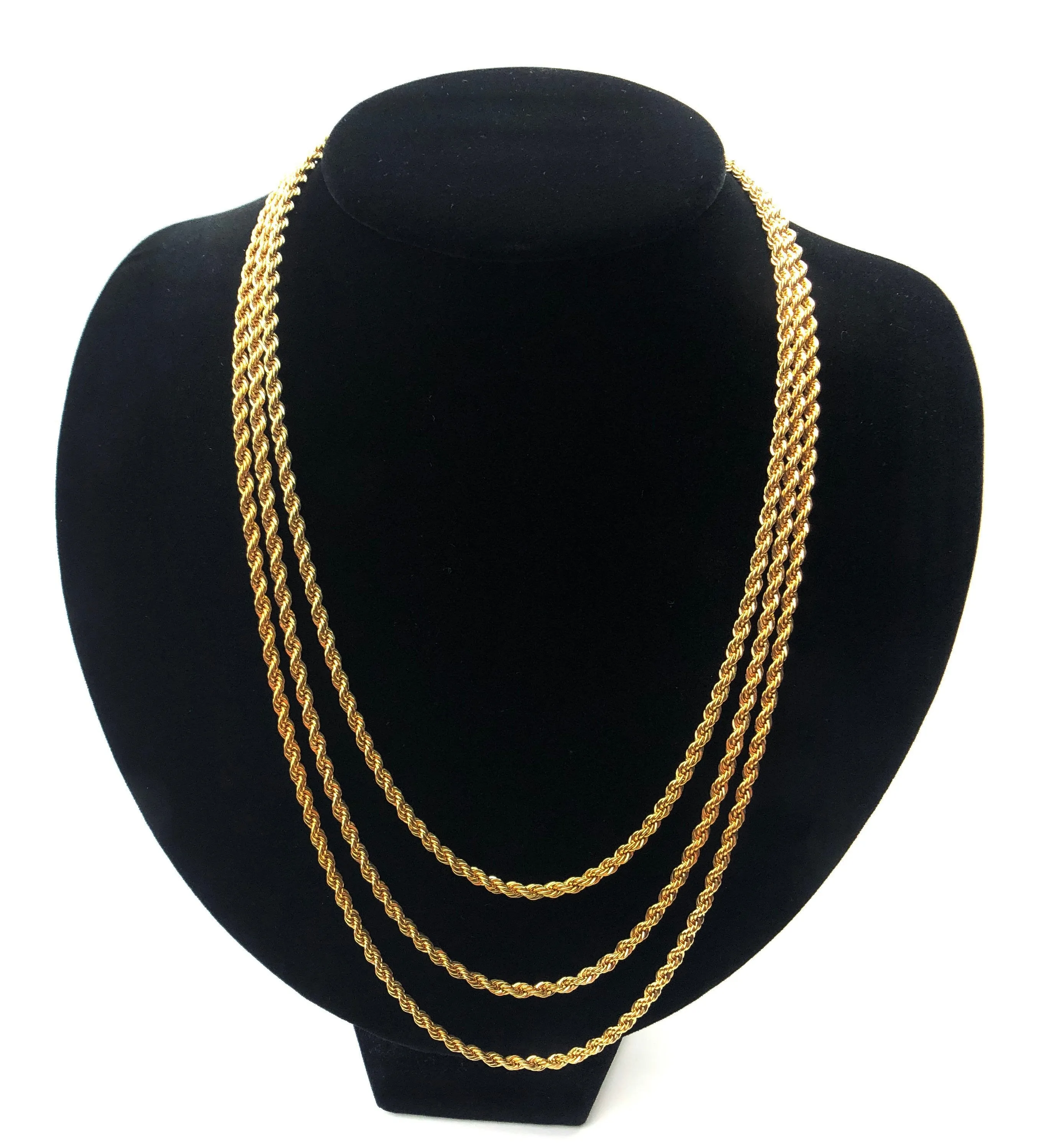 18", 20", 22" 14K Gold Fill French Rope Chain Necklaces, 3mm