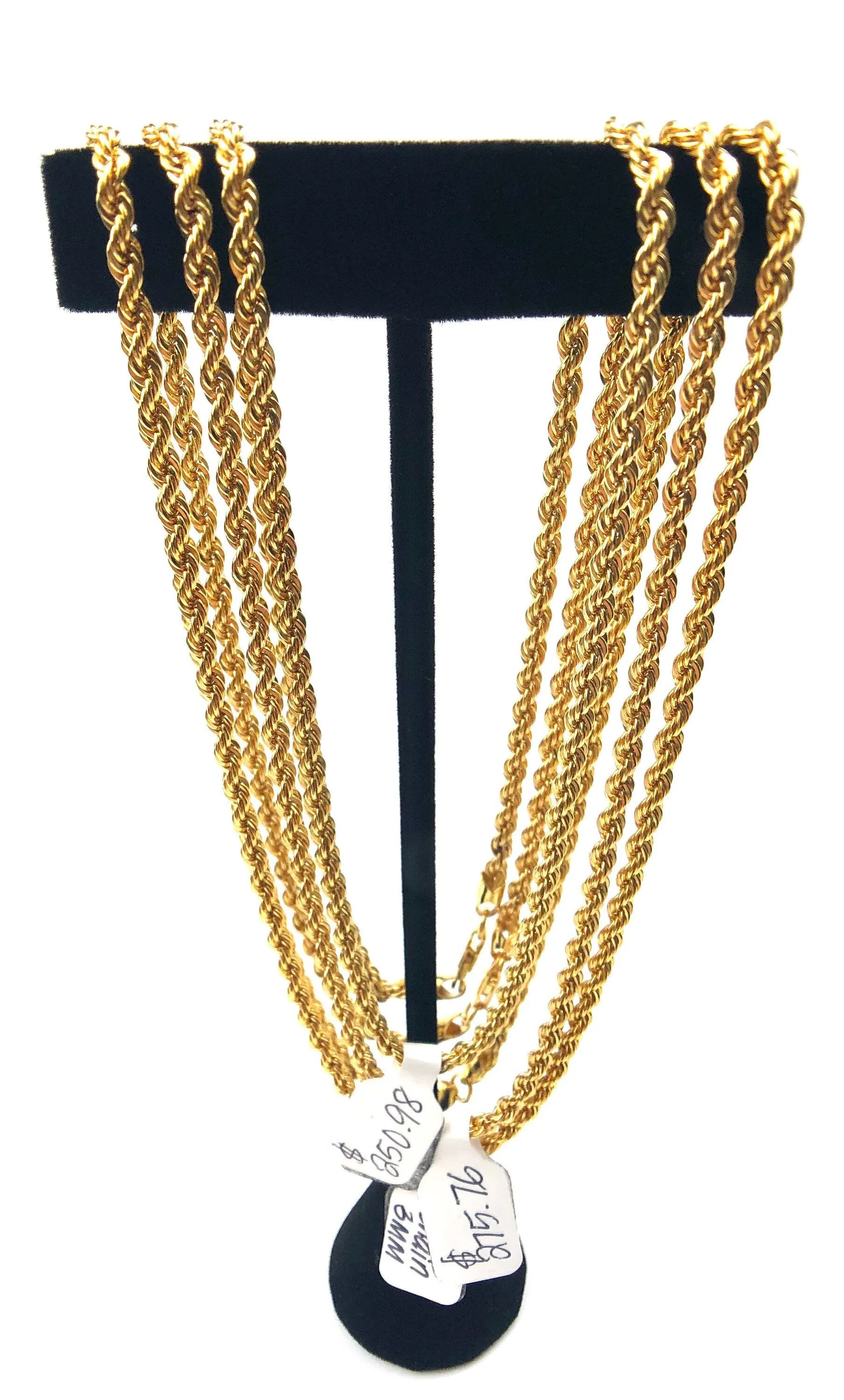 18", 20", 22" 14K Gold Fill French Rope Chain Necklaces, 3mm