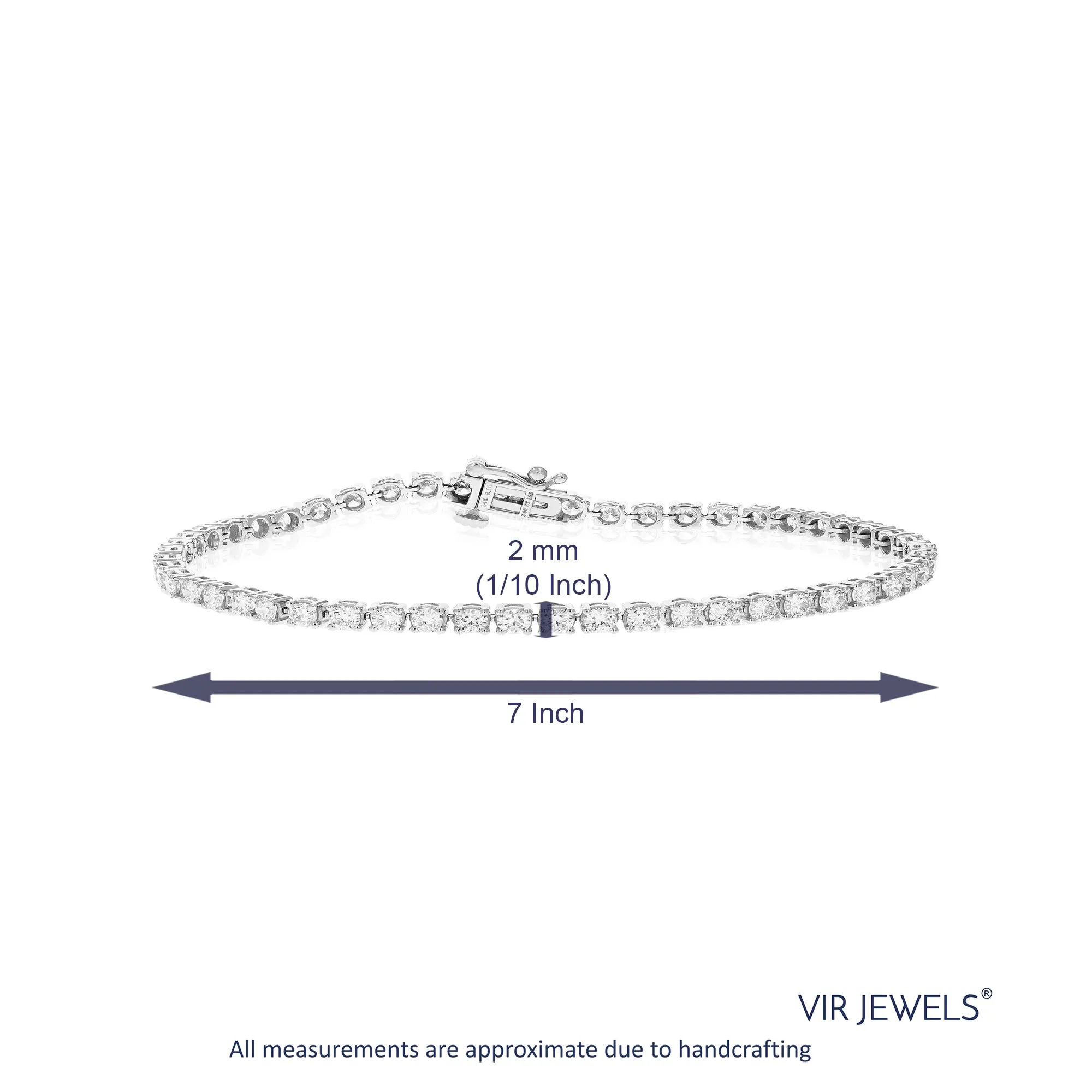 2 cttw Classic Round Diamond Tennis Bracelets in 14K White Gold