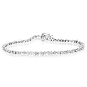 2 cttw Classic Round Diamond Tennis Bracelets in 14K White Gold
