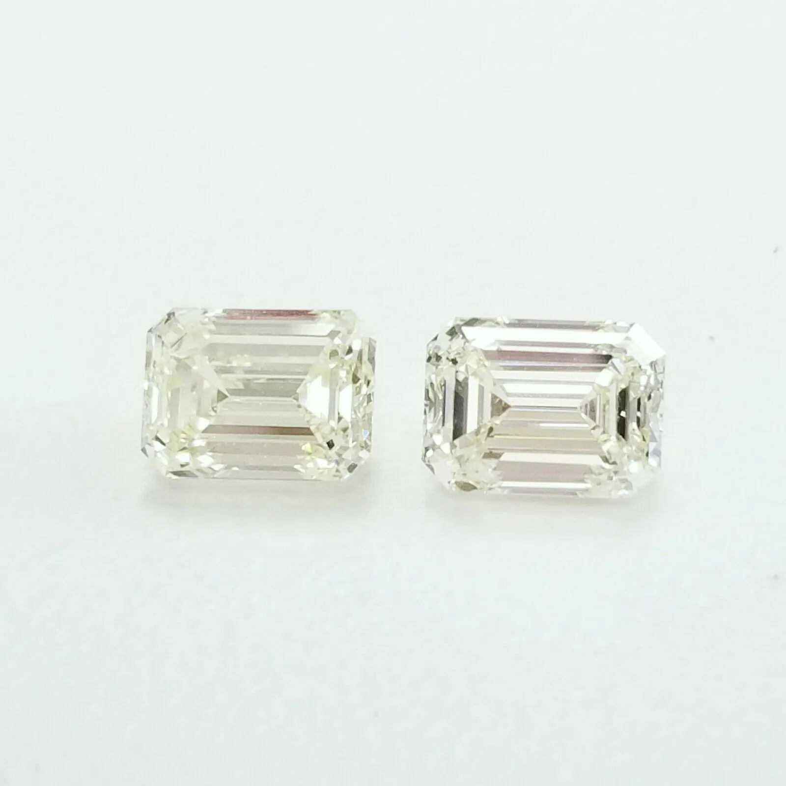2.00 CTW Diamond Studs Earrings 14k Yellow Gold Screw Back Natural Emerald Cut