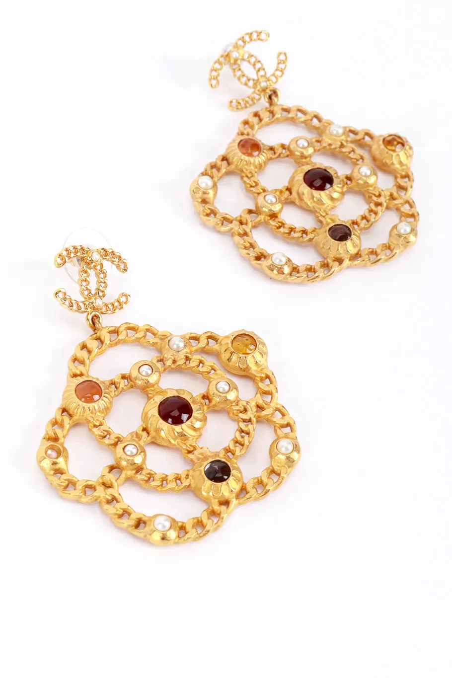 2018A Camellia Chain Drop Earrings