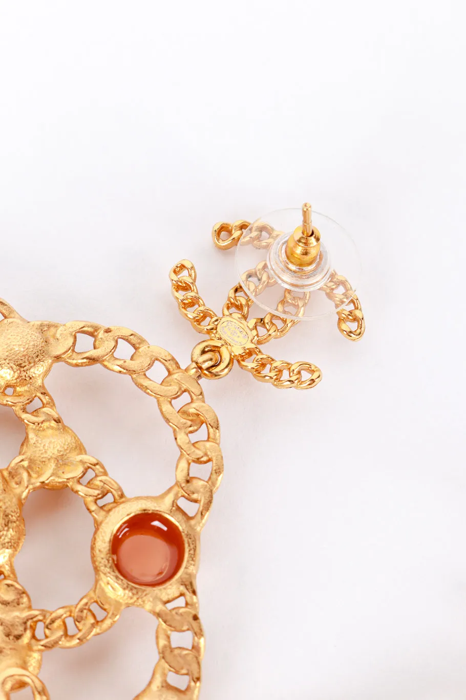 2018A Camellia Chain Drop Earrings