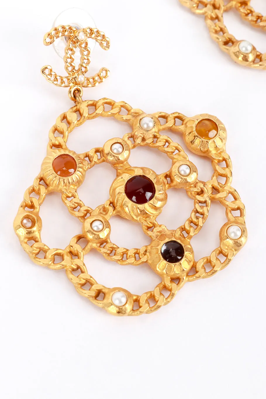 2018A Camellia Chain Drop Earrings